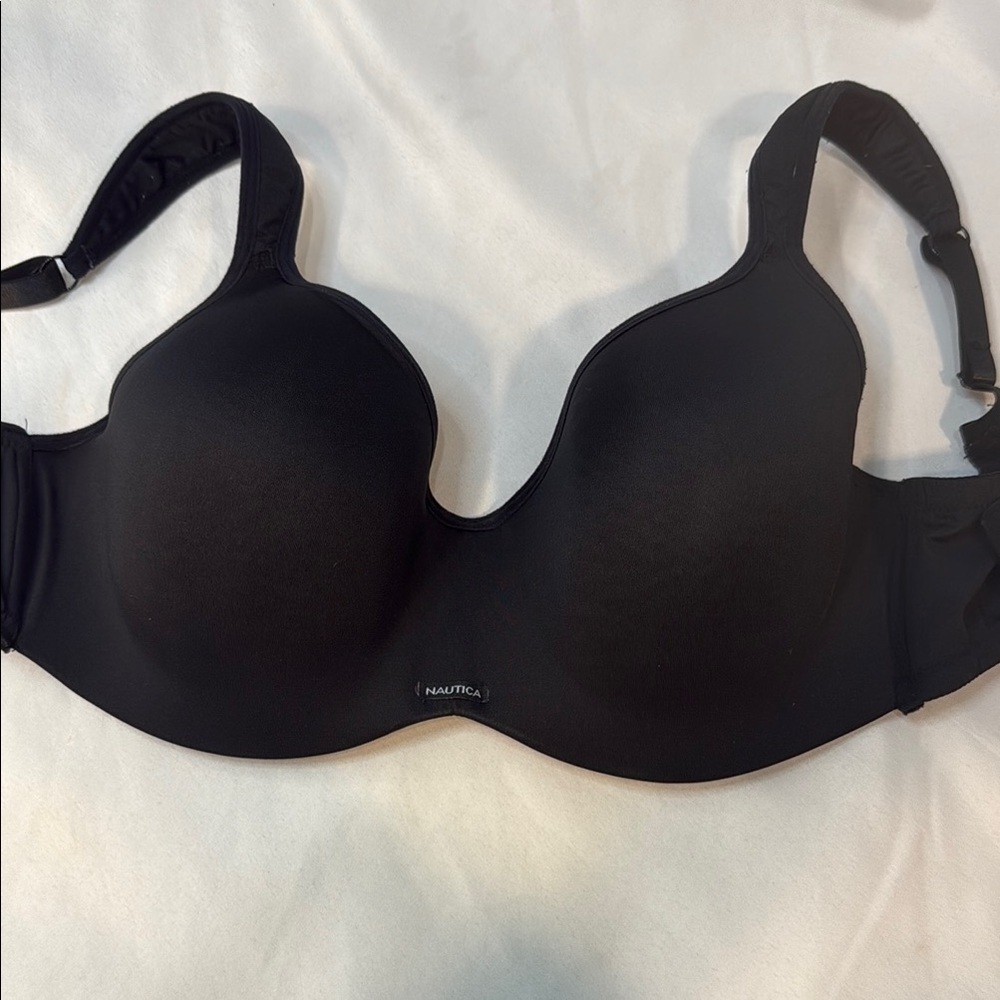 Nautica Black Full Coverage Bra with Adjustable Straps, size 38DD, Preowned
